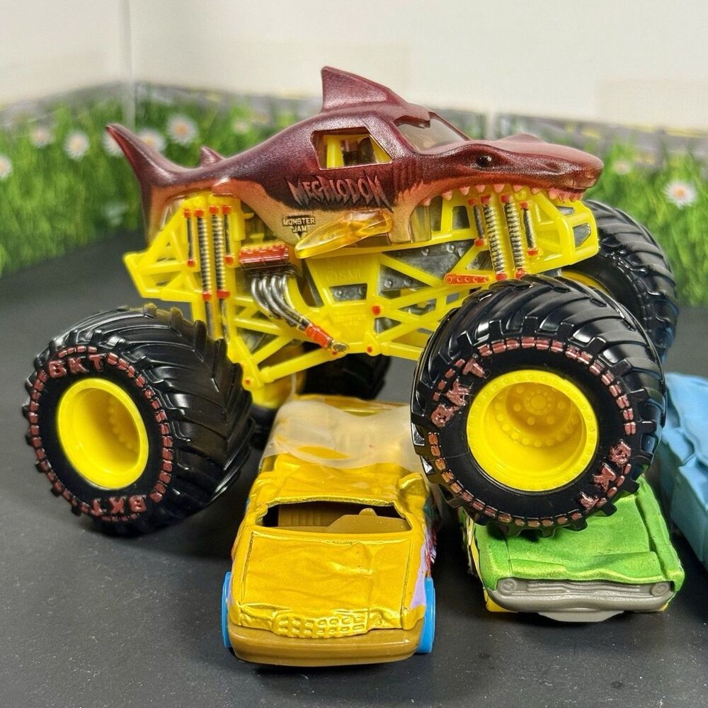 CUSTOM Monster Jam Megalodon Two Tone Red & Yellow  1:64 Monster Truck